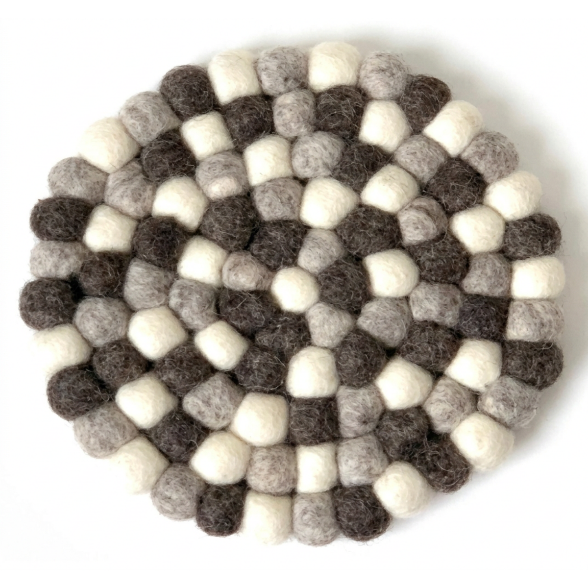 Wool Felt Hot pad - Ball Trivet - Handmade Round Mat, 20cm
