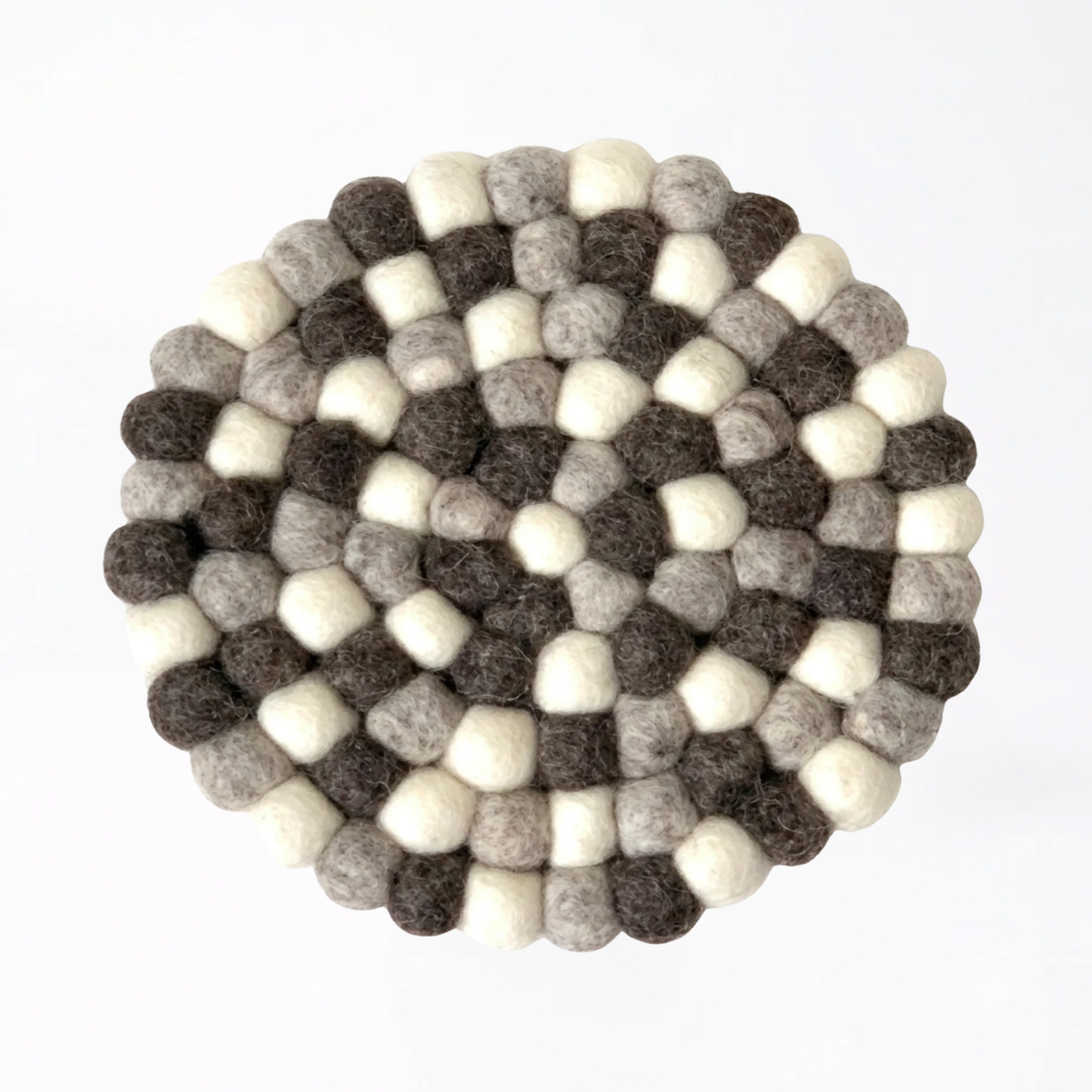 Wool Felt Hot pad - Ball Trivet - Handmade Round Mat, 20cm